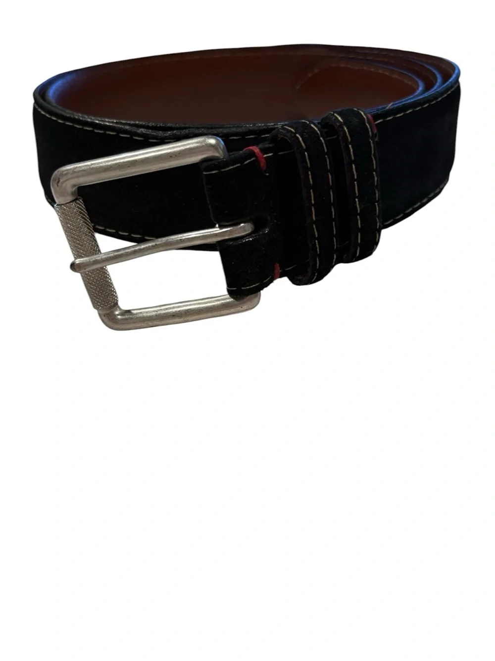 Torino Leather - European Sueded Calfskin Belt - Black. Size 40. 54010